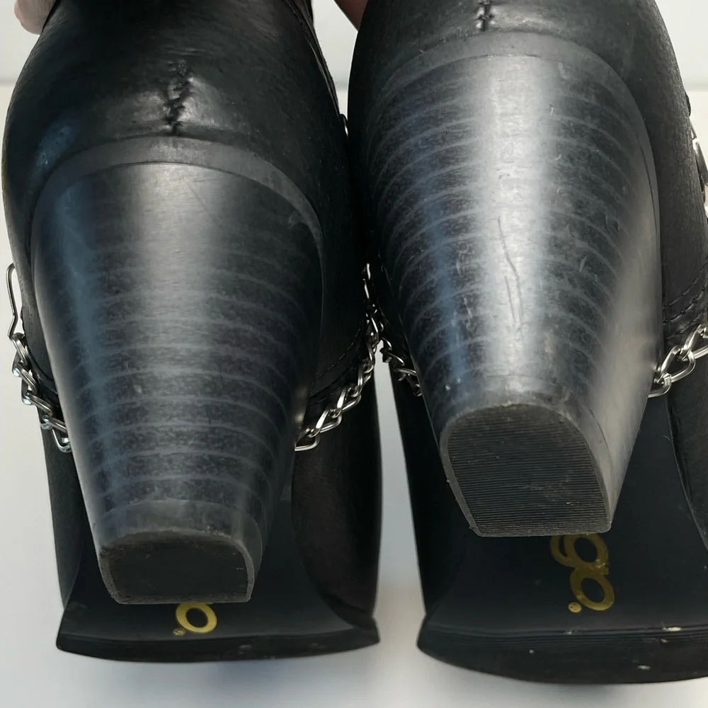 Dingo Black Leather Western Boots Women sz 10M Silver Bling  Y2K Cowboy - Picture 6 of 11